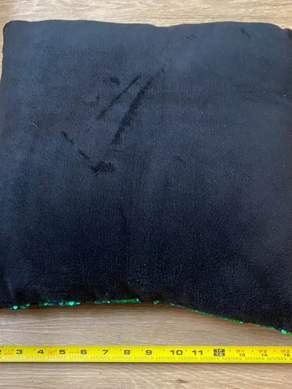 Set of 2 Magic Reversible Mermaid Sequin Throw Pillows Black & Iridescent Decor